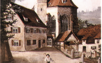 Altes Schulhaus neben der Kirche in Mögeldorf